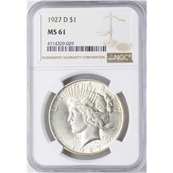 1927-D $1 Peace Silver Dollar Coin NGC MS61