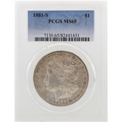 1881-S $1 Morgan Silver Dollar Coin PCGS MS65