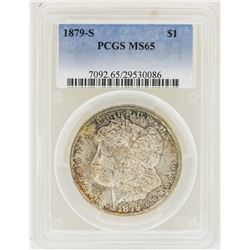 1879-S $1 Morgan Silver Dollar Coin PCGS MS65 Nice Toning