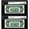 Image 2 : Lot of (2) Consecutive 1953C $2 Legal Tender Notes PMG Superb Gem Uncirculated 67EPQ