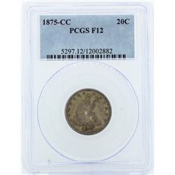 1875-CC Seated Liberty Twenty Cent Piece Coin PCGS F12