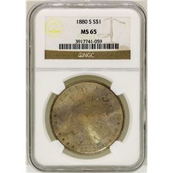 1880-S $1 Morgan Silver Dollar Coin NGC MS65