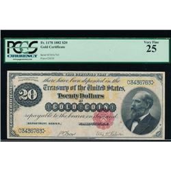 1882 $20 Gold Certificate PCGS 25