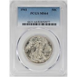 1941 Walking Liberty Half Dollar Coin PCGS MS64