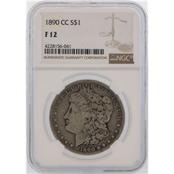 1890-CC $1 Morgan Silver Dollar Coin NGC F12