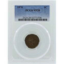 1876 Indian Head Cent Coin PCGS VF20