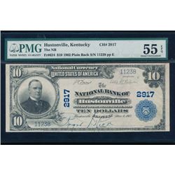 1902 $10 Hustonville National Bank Note PMG 55EPQ