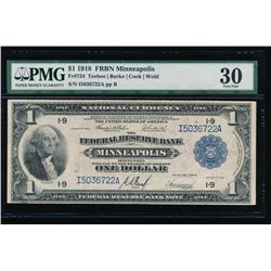 1918 $1 Minneapolis Federal Reserve Bank Note PMG 30