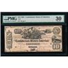 Image 1 : 1861 $10 Confederate States of America Note PMG 30