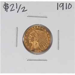 1910 $2 1/2 Indian Head Quarter Eagle Gold Coin