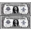 Image 1 : Lot of (2) Consecutive 1923 $1 Silver Certificate Notes