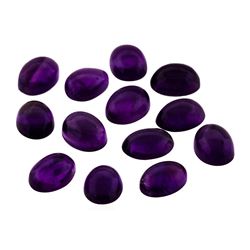 10.60 ctw.Natural Oval Cabochon Amethyst Parcel of Thirteen