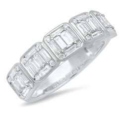18K White Gold 0.91CTW Diamond Ring, (VS/G)