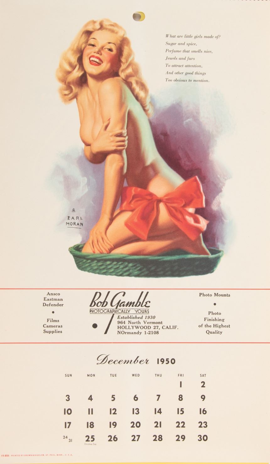 Marilyn Monroe (2) 1950s Earl Moran pinup calendars. | Barnebys