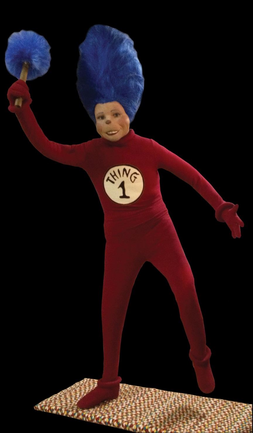 Complete Thing 1 Costume And Mask Display From The Cat In The Hat