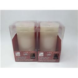 6inchBisque Wax LED Candles with Timer-lot of 2