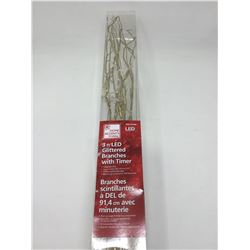 Home Accents Holiday 3ft Glittered Branches with Timer-Gold