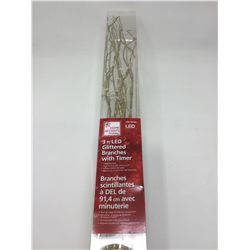 Home Accents Holiday 3ft Glittered Branches with Timer-Gold