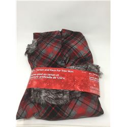 60 inch Tartan and Faux Fur Tree Skirt