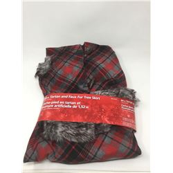 60 inch Tartan and Faux Fur Tree Skirt