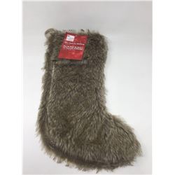 20inch Faux Fur Stocking-Brown