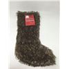 Image 1 : 20inch Faux Fur Stocking-Dark Brown