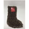 Image 1 : 20inch Faux Fur Stocking-Dark Brown