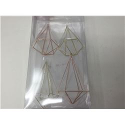 4 Piece Shatter Resistant Geometric Ornaments