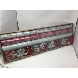 Home Accents Holiday Gift Wrap Kit -Red and Silver