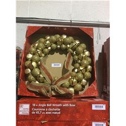 Home Accents Holiday 18" Jingle Bell Wreath w/ Bow