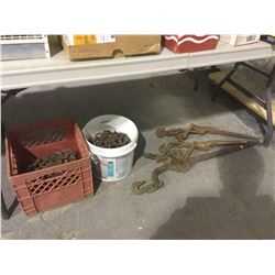 lot of 3 Boomer and 2 buckets of chain