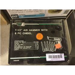Power Fist 7-1/2" Air Hammer with 6 Pc Chisel