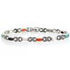 Image 1 : Silver Multi Agate & Marcasite Line Bracelet 7"