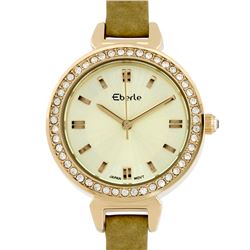 Eberle Classic Crystal Studded Bezel Ladies Watch