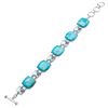 Image 2 : Silver Turquoise & Multi Gemstone Toggle Bracelet