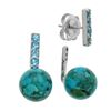 Image 1 : Silver Turquoise & Blue Topaz Front-Back Earrings