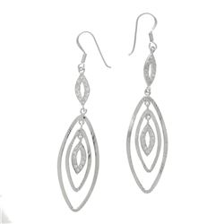 Sterling Silver Polished Textured Drop Earring