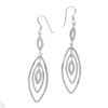 Image 1 : Sterling Silver Polished Textured Drop Earring