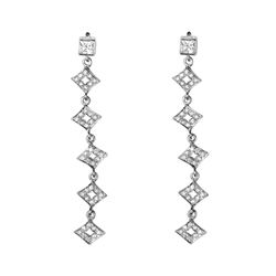 Sterling Silver Linear Drop Cubic Zirconia Earring