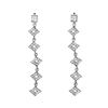 Image 1 : Sterling Silver Linear Drop Cubic Zirconia Earring
