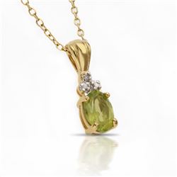 14KY over Silver Peridot Pendant