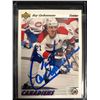 Image 1 : GUY CARBONEAU SIGNED 1991-92 UPPER DECK HOCKEY CARD