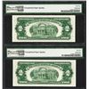 Image 2 : Lot of (2) Consecutive 1953C $2 Legal Tender Notes Fr.1512 PMG Gem Uncirculated 66EPQ