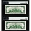 Image 2 : Lot of (2) 1950E $100 Federal Reserve Notes Chicago PMG Choice About Uncirculated 58