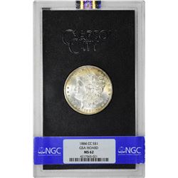 1884-CC $1 Morgan Silver Dollar Coin GSA Hoard NGC MS62 Amazing Toning