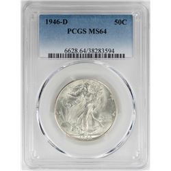 1946-D Walking Liberty Half Dollar Coin PCGS MS64