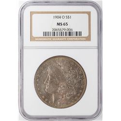 1904-O $1 Morgan Silver Dollar NGC MS65 Nice Toning
