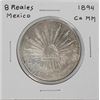 Image 1 : 1894 Ca MM Mexico 8 Reales Caps & Rays Silver Coin
