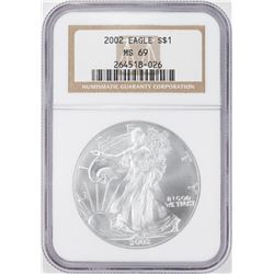2002 $1 American Silver Eagle Coin NGC MS69