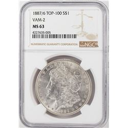 1887/6 VAM-2 $1 Morgan Silver Dollar Coin NGC MS63 Top 100